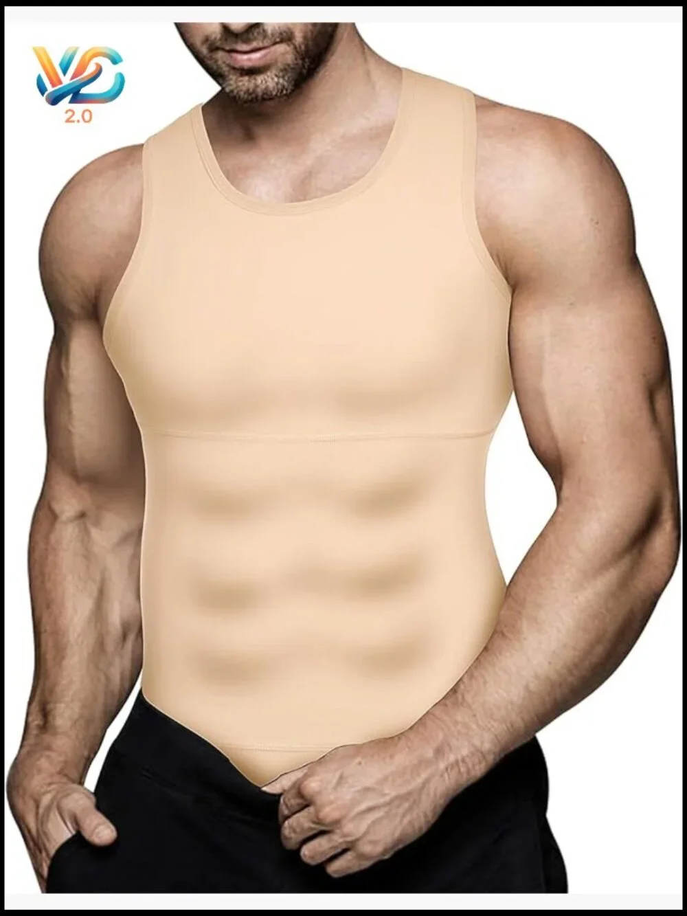 Men's Compression Tank Top Slimming Body Shaper Vest Workout Gym